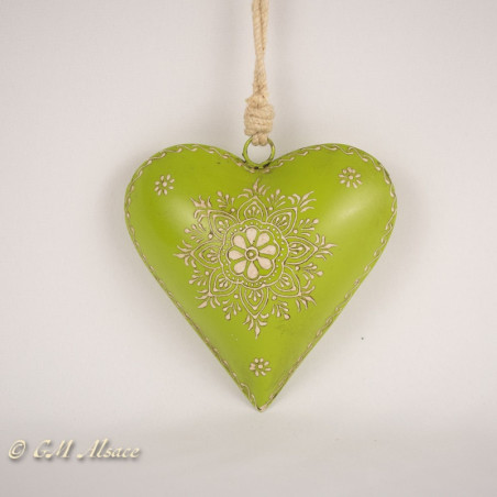 Coeurs verts 15cm