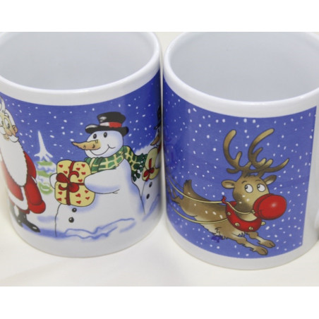 Lot de 12 mugs Noel 2 modèles assortis