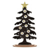 Lot de 6 sapins en bois noir 30cm