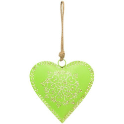 Lot de 8 coeurs verts 15x15x1