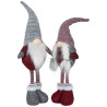 Lot de 6 gnomes 46cm rouge et gris